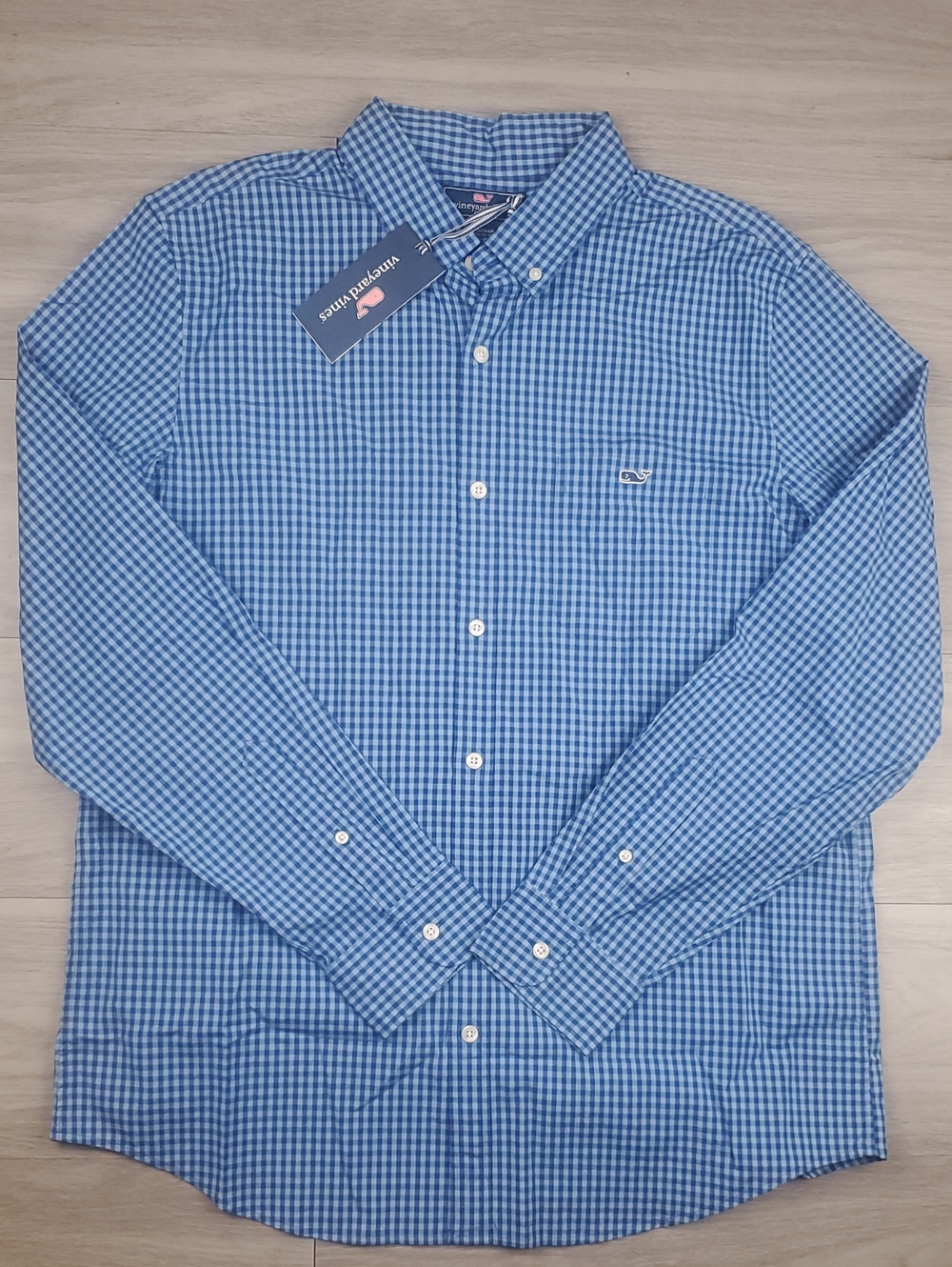 Vineyard Vines Slim Fit Tucker Shirt Men’s L Blue White Gingham NWT